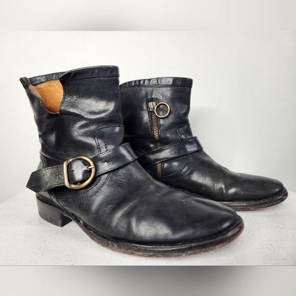 Fiorentini + Baker Eli Eternity Biker Boots Black Leather Ankle Boots Size 6 - Picture 2 of 12